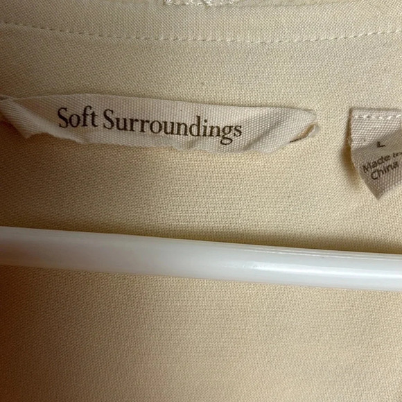 SOFT SURROUNDINGS tunic women L,cream layered silky chiffon ,boho,cottagecore, - Picture 3 of 10